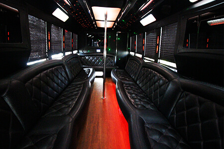 Hardwood floors on party bus