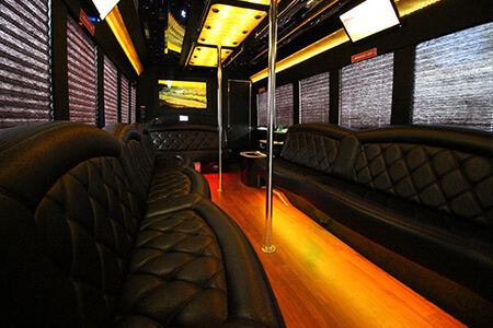 Party bus plush leather seats