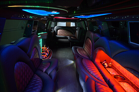 Bar area on limo