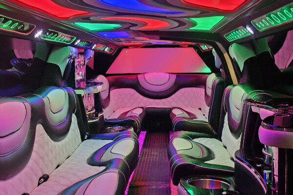 Colorful lights on limo