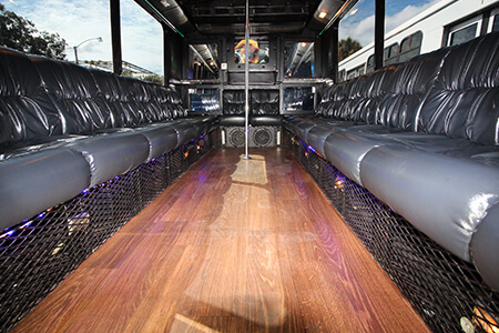 Sound system on party bus