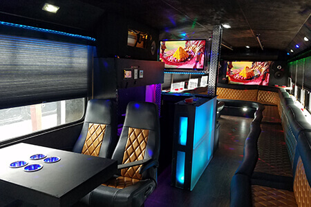 Party bus luxury interiors