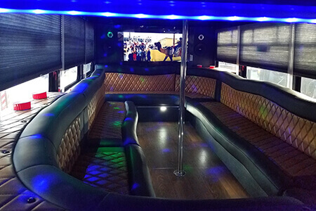 Party bus TV screens