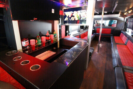 Bar areas on party bus