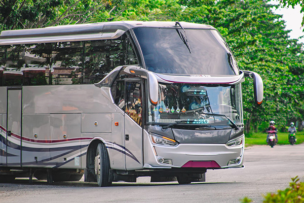 Charter bus flat-screen TVs